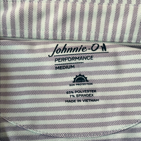 johnnie-O Sky Blue Striped Polo Shirt - Picture 2 of 2